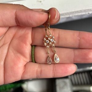 Elegant Gold and Crystal Drop Earrings